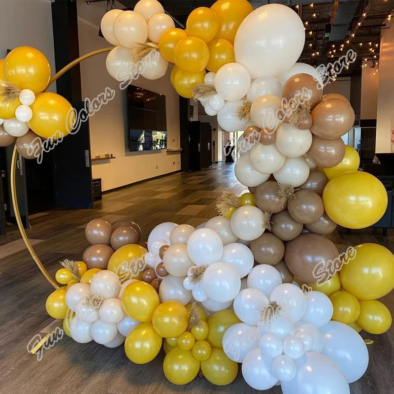 

152pcs Doubled Ginger Memorial Day Party Arch Backdrop Baby Shower Event Celebration Holidays Events Coffee Balloon Garland Kits