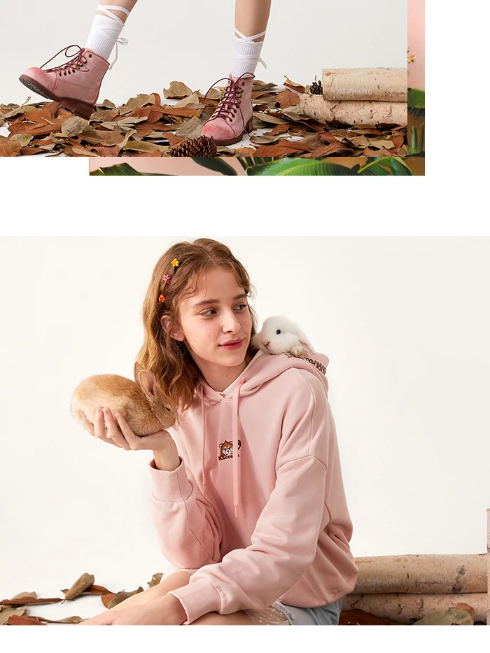 SEMIR свитер женский с капюшоном Сетка Красный Ранняя осень милый забавный короткий параграф свободный капюшон корейский с капюшоном толстовки для женщин