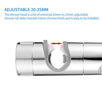

Chrome Shower Rail Head Slider Holder Rail Slider Holder Adjustable Bracket Adjustable Bracket Replacement Chrome Shower Head