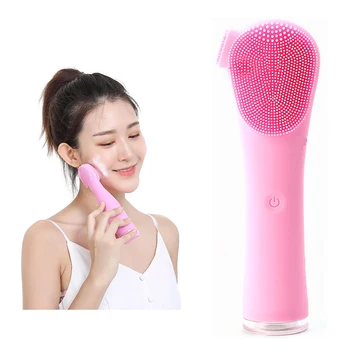 

Electric Face Cleaner Machine Long Handle Ultrasonic Cleanser For Silicone Waterproof Sonic Facial Brush USB Blackhead Skin Tool