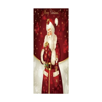 

2pcs/set Christmas Santa Decorative Refrigerator Door Sticker Waterproof Decal