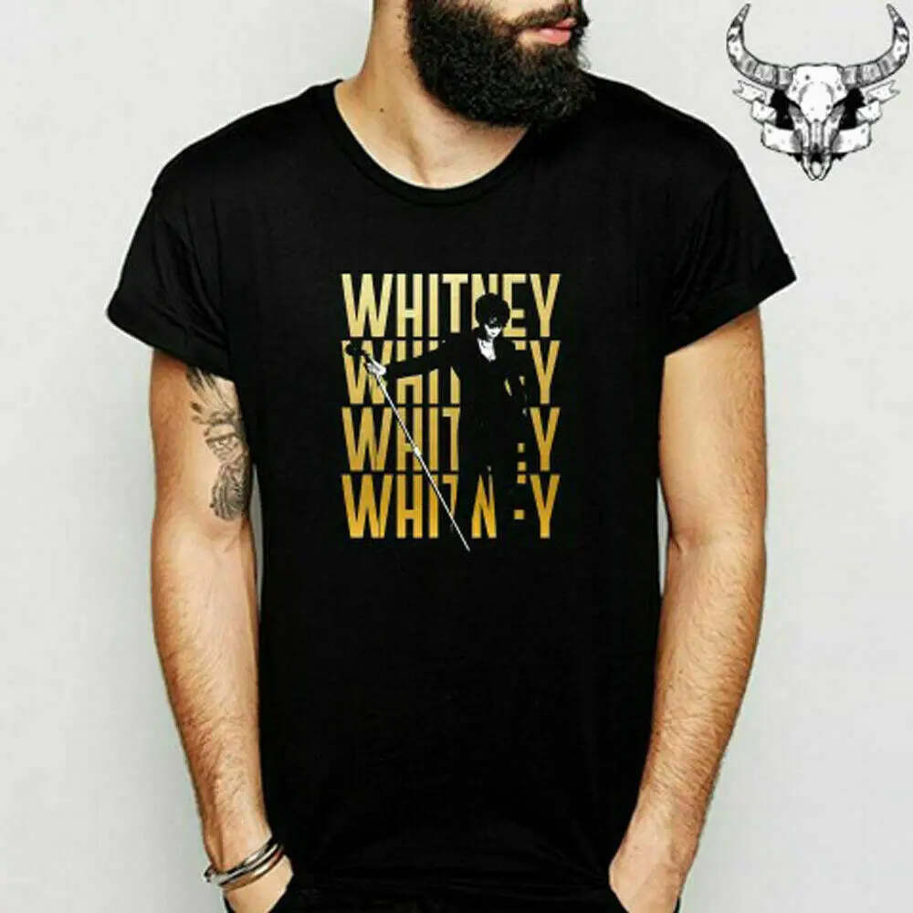 

Whitney Houston American Pop Singer Men's Black T-Shirt Size S to 5XL