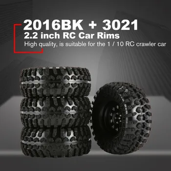 

4pcs 130mm 2.2in Rubber Tire with Alloy Beadlock Wheel Rim for AXIAL SCX10 90046 RC4WD D90 1/10 RC Rock Crawler Car
