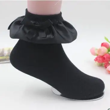 black stain Кружевные Гофрированные кружевные носки для малышей, гольфы для новорожденных дышащие мягкие носки до лодыжки, детская одежда для девочек модный стиль принцессы - Цвет: black stain