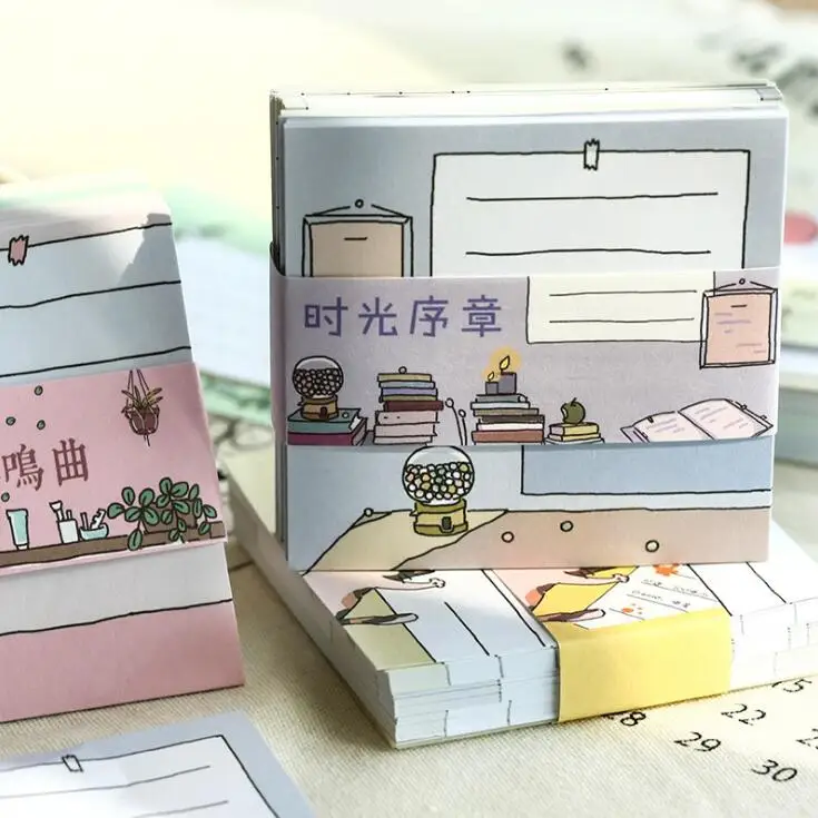 

New 90 Sheets Kawaii Japanese Style Memo Pad Note Paper Message Tabs Daily To Do List Planner Paperlaria 6pcs Free Stickers
