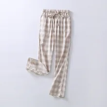 Осень-зима хлопок бархатные Для женщин пижамные штаны для мужчин Женский ослабить Ночная рубашка Штаны, одежда для сна, пижама Пары плед пижамные Штаны