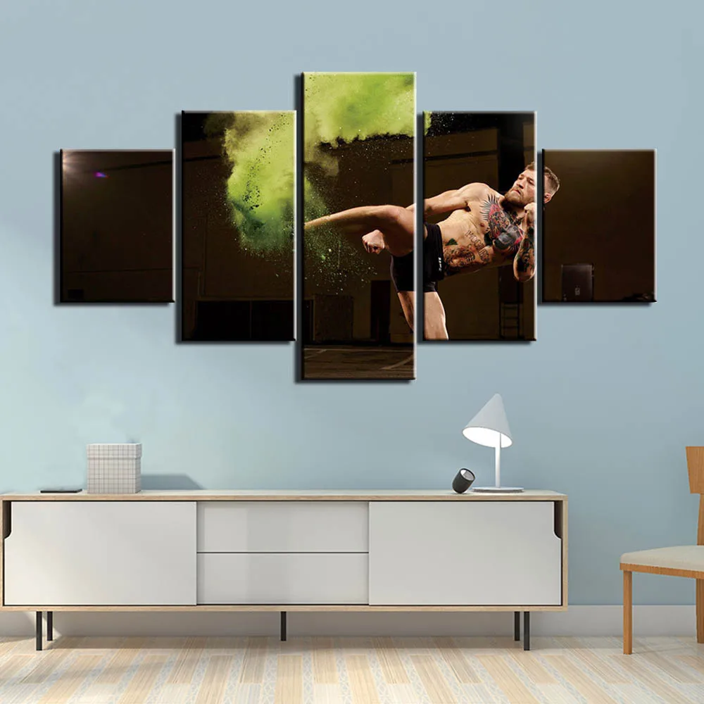 

5 Pieces Canvas Conor fight Painting modular pictures McGregor poster dropshipping sports Modular Canvas