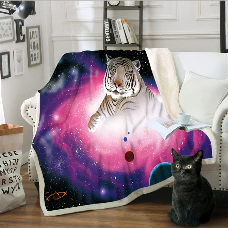 

Christmas Decorations for Home 3D Printed Animal Tiger Series Sofa Blanket Double Thick Blankets for Beds Winter Blanket