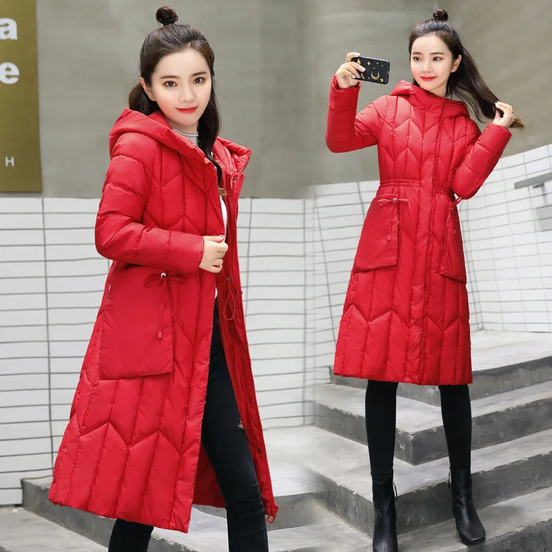 

2018 Winter New Style Tlyz2809 Women's Elegant Fashion Slimming Hooded Mid-length Cotton-padded Clothes Entity