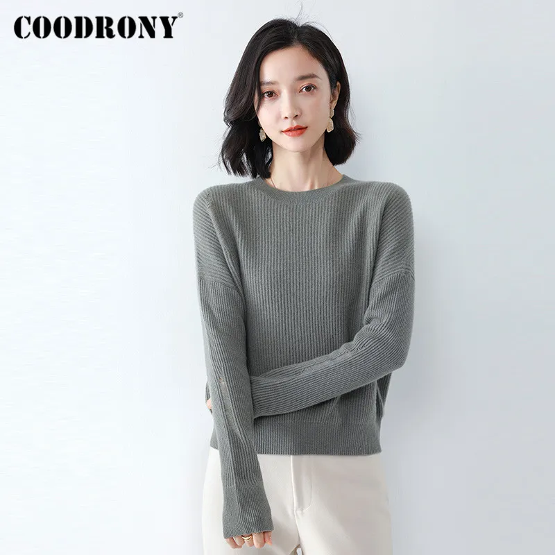 COODRONY Brand New Autumn Winter Elegant Soft Wool Female Jumpers 2020 Streetwear Pure Color Slim Women Pullover Sweaters W1171