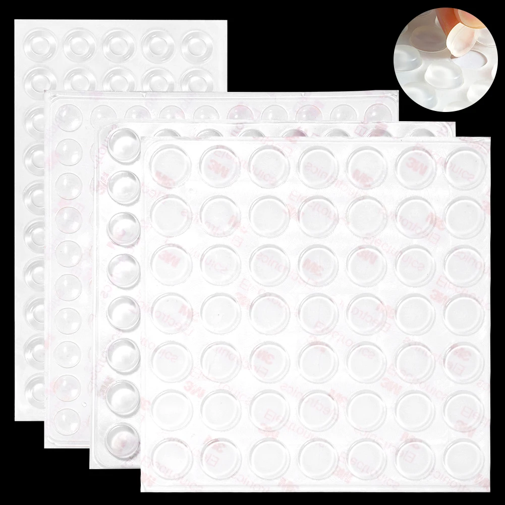 Description Picture 4 of item49-100Pcs Silicon Rubber Kitchen Cabinet Door Glass Furniture Pads Bumper Damper Self Adhesive Rubber Cabinet Door Pad Bumper