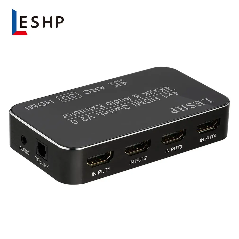 LESHP 4-портовый 4x1 мультимедийный интерфейс высокой четкости HDMI переключатель V2.0 4K x 2K ARC Full HD 1080P Sup порт s MHL светодиодный индикатор