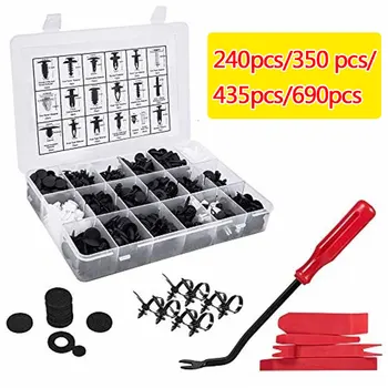 

Universal Auto Fastener Clip Mixed Car Body Plastic Push Retainer and Screwdriver Car clips Accessories repair 350/435/690 Pcs