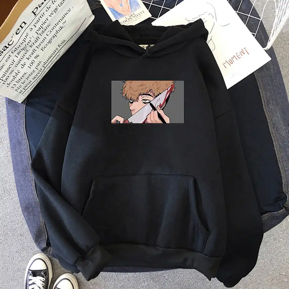 殺すストーカーヴィンテージ男性アニメパーカー原宿スエットシャツ日本streetwears女性クルーネックプルオーバーパーカー パーカー スウェット Aliexpress