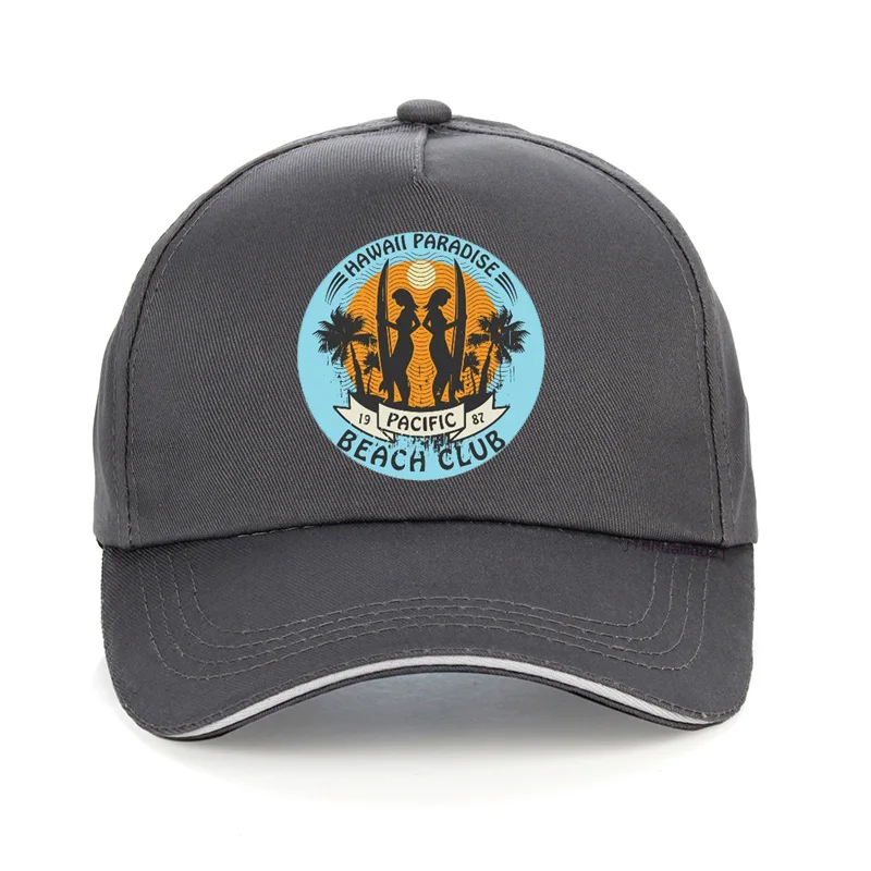 Surf Hawaii BEACH CLUB cap Мода Лето surf Бейсбол Шапки унисекс Регулируемый принт с героями мультфильмов, бейсболка, шляпа, кепка - Цвет: Серый