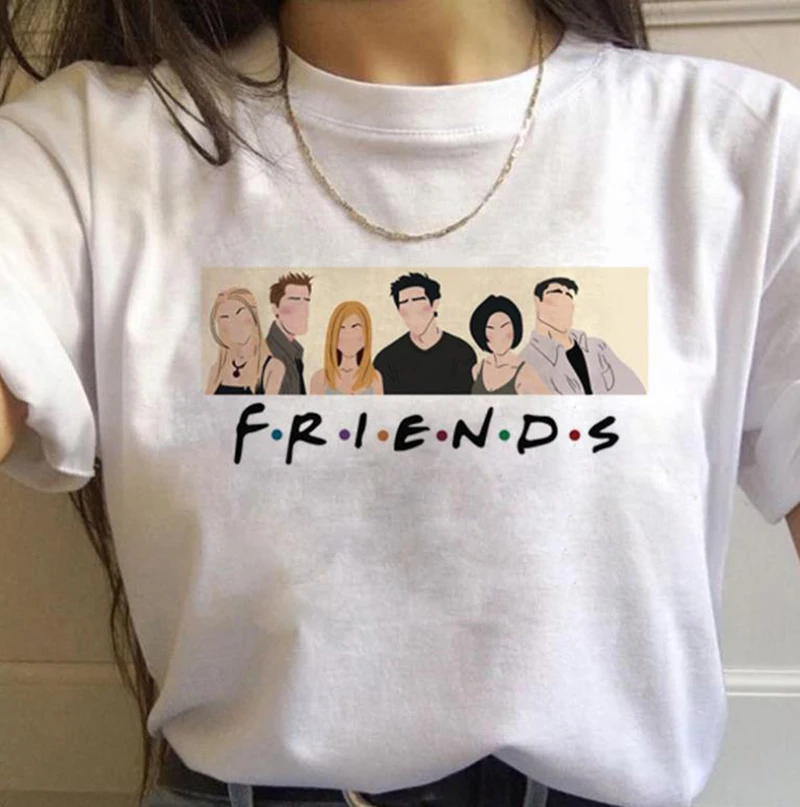 Женская футболка с коротким рукавом Tumblr Friends Готическая в стиле Харадзюку