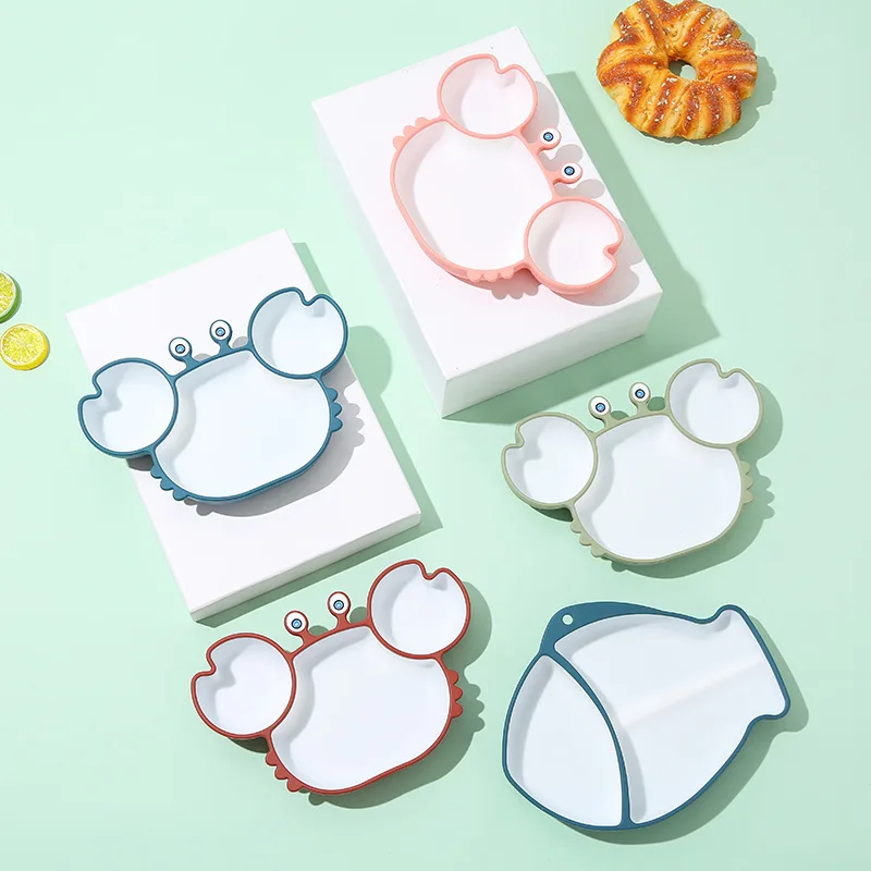 Silicone Baby Dishes for Children's Tableware Plate Non-slip Feeding Bowl |