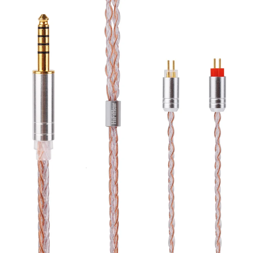 HiFiHear 8 Core посеребренный кабель 2,5/3,5/4,4 мм балансный кабель с MMCX/2pin разъем для ZS10 ZS6 СЖД LZ A5 HQ5 HQ6