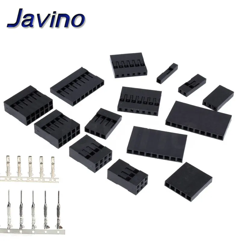 

50pcs 2.54mm Single row 1P 2P 3P 4P 5P 6P Pin Dupont Connector Plastic Shell Plug Jumper Wire Cable Pin Header female AWG28