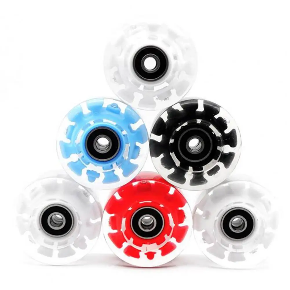 4pcs LED Flash Wheel Freestyl Skates Luminous Wheel Roller Skates Flashing Wheels for Inline for Adults Kids Roller