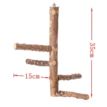 

Parrot Toy, Chewing Toy, Swing Bell, Pepper Wood Activity Stand ,Bird Perch Nature Wood Stand for 3-4Pcs Parrots