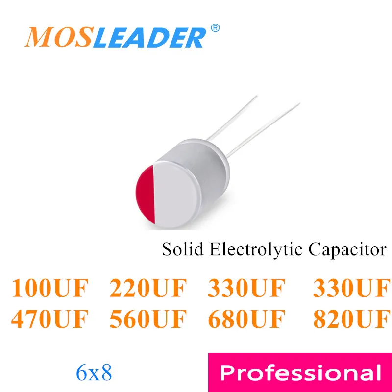 Mosleader 1000 шт. 6*8 100 мкФ 25 в 220 16 В 330 7 5 470 560 680 820 6 3 6x8 DIP Твердый электролитический