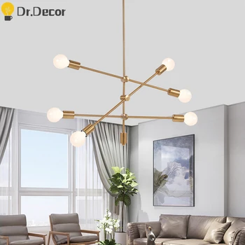 

Post-modern Led Black/Gold Glass Chandelier Lighting Bedroom Living Room Chandeliers Restaurant Kitchen Hanging Lamp Luminaria