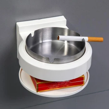 

Wall-Mounted Ashtray Household Stainless Steel Waterproof Ashtray Storage Ashtray Bathroom Living Room Kitchen Ashtray