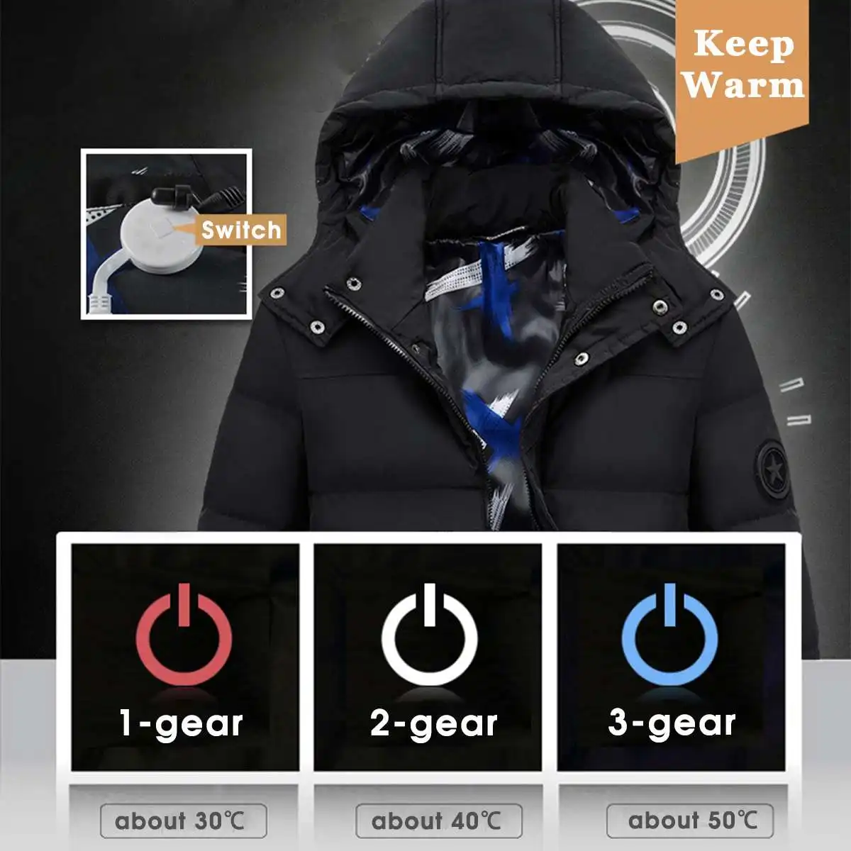 Куртка с электрическим подогревом, зимняя Лыжная куртка, водонепроницаемая Мужская куртка с USB подогревом, термокуртка для катания на лыжах, сноуборде, большие размеры