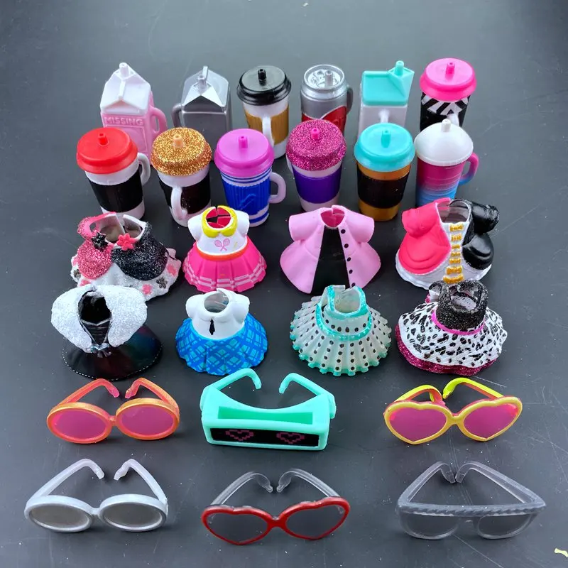 4pc doll clothes bottles shoes glasses accessories for lols doll accessories