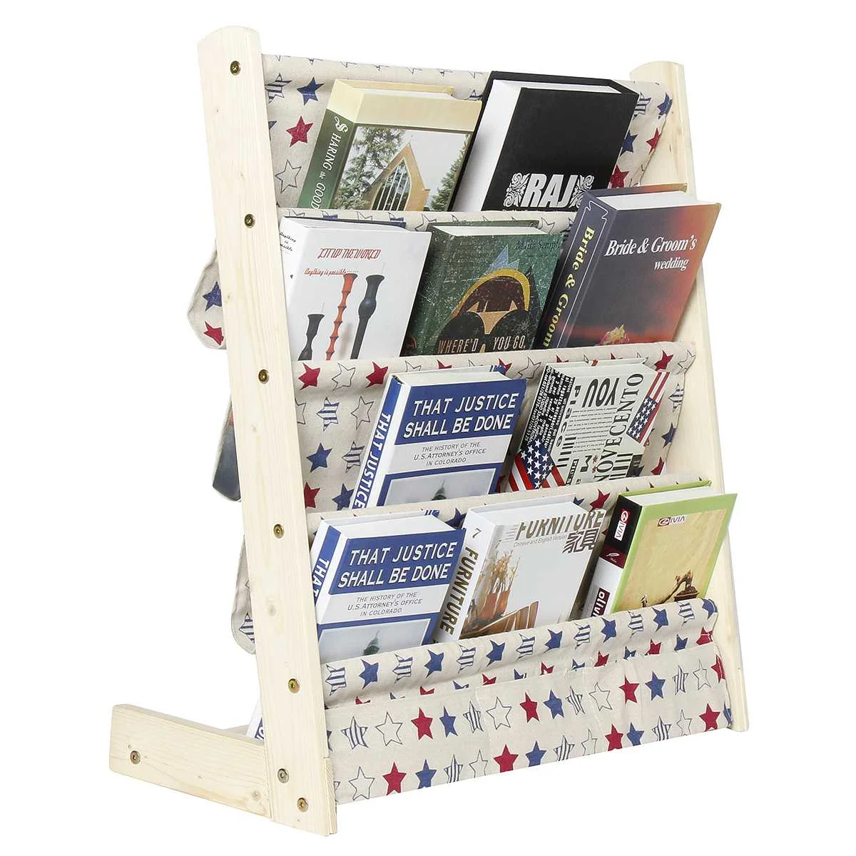 

5/7 Tiers Kids Wooden Bookshelf Storage Racks Bookcase Display Organizer Holder Children Bookshelf Home Decorations