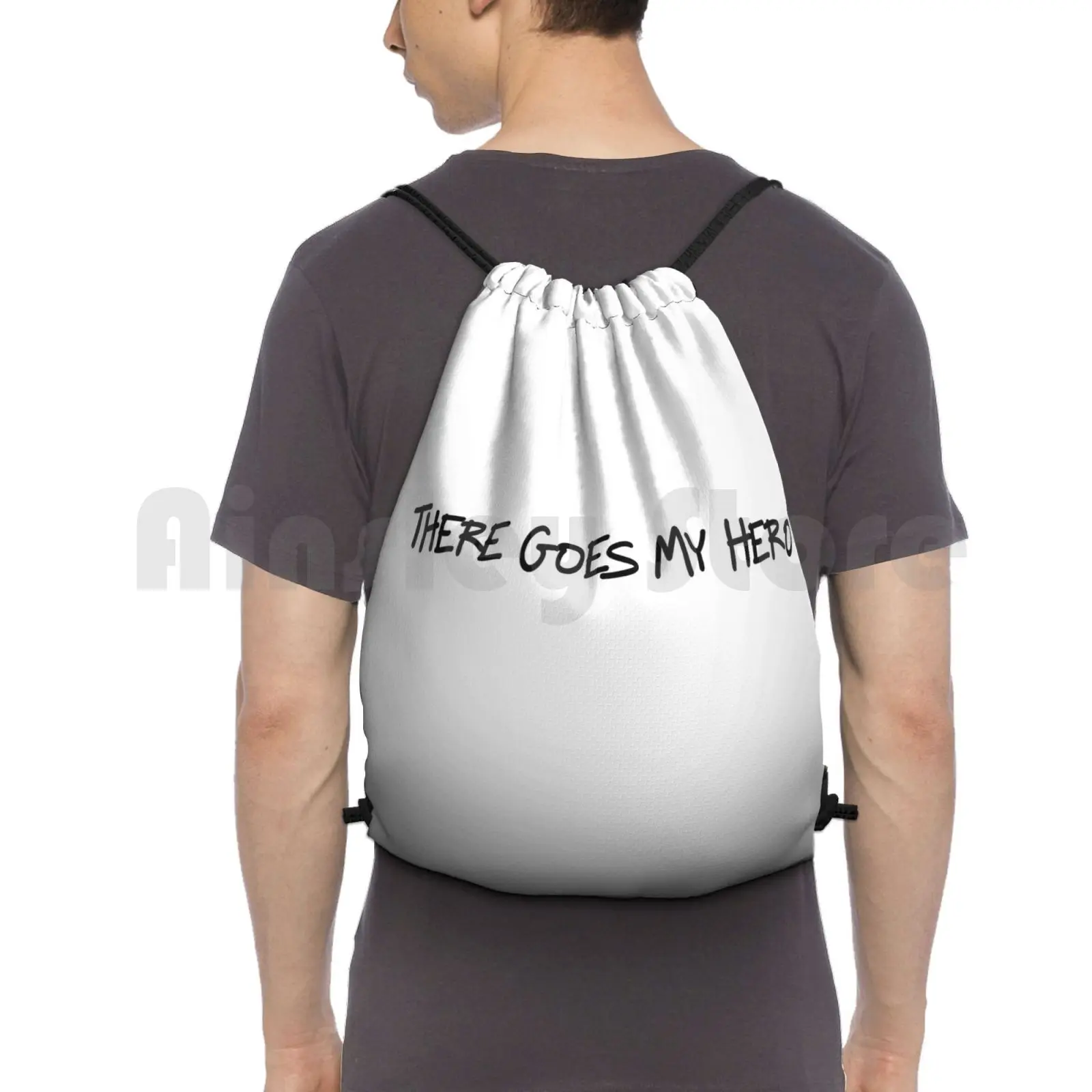Ecco Il Mio Eroe... Zaino Borsa Con Coulisse Equitazione Arrampicata Borsa Da Palestra Dave Grohl Music Band Batteria Batteria Cantante Chitarra