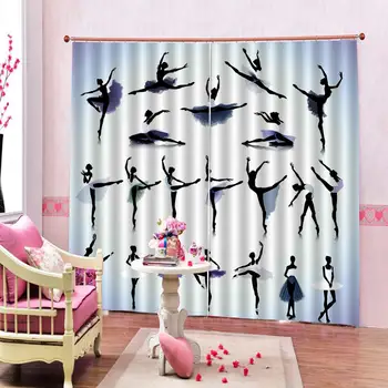 

dance 3D Curtain Luxury Blackout Window Curtain Living Room Drapes Cortinas
