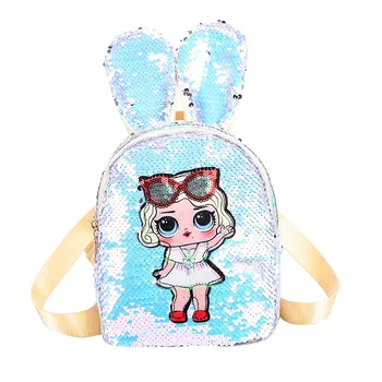 

School Backpack Girls SequinsBook Bags Doll Satchel Unisex Student Teenage Colleg Children Rucksack Woman Travel Design Bag