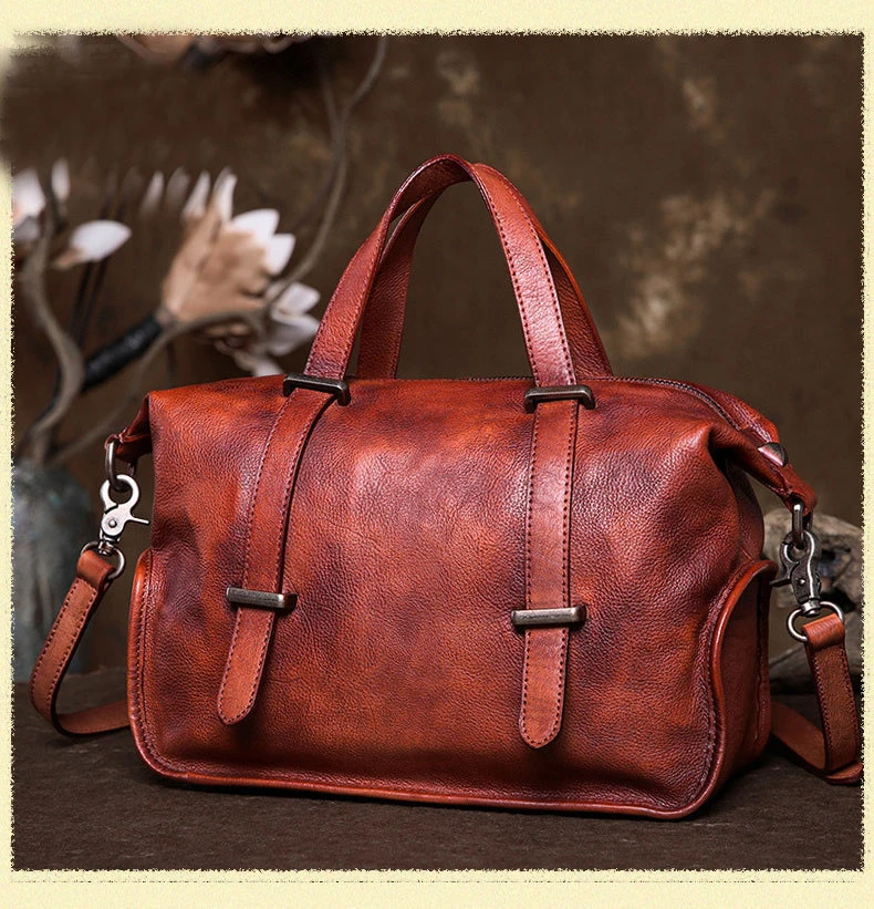 Ladies Genuine Leather Shoulder Bag Large Capacity Vintage Women's Handbags Luxury Hobos Design Women Business Trip Big Tote Bag