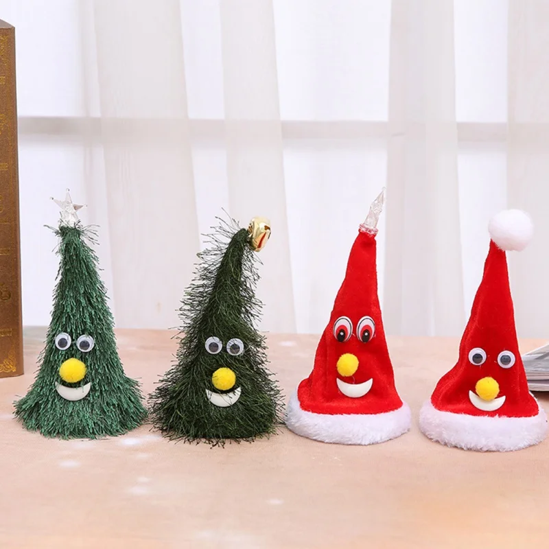 

6 Inch Singing Electric Hat For Christmas Swing Tree Christmas Decoration Children Toy Adornos De Navidad Christmas Decoration