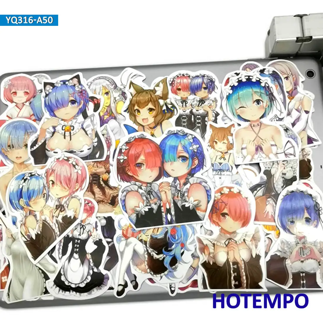 50pcs Cute Anime Stickers Life in a different world from zero for Mobile Phone Laptop Case 4