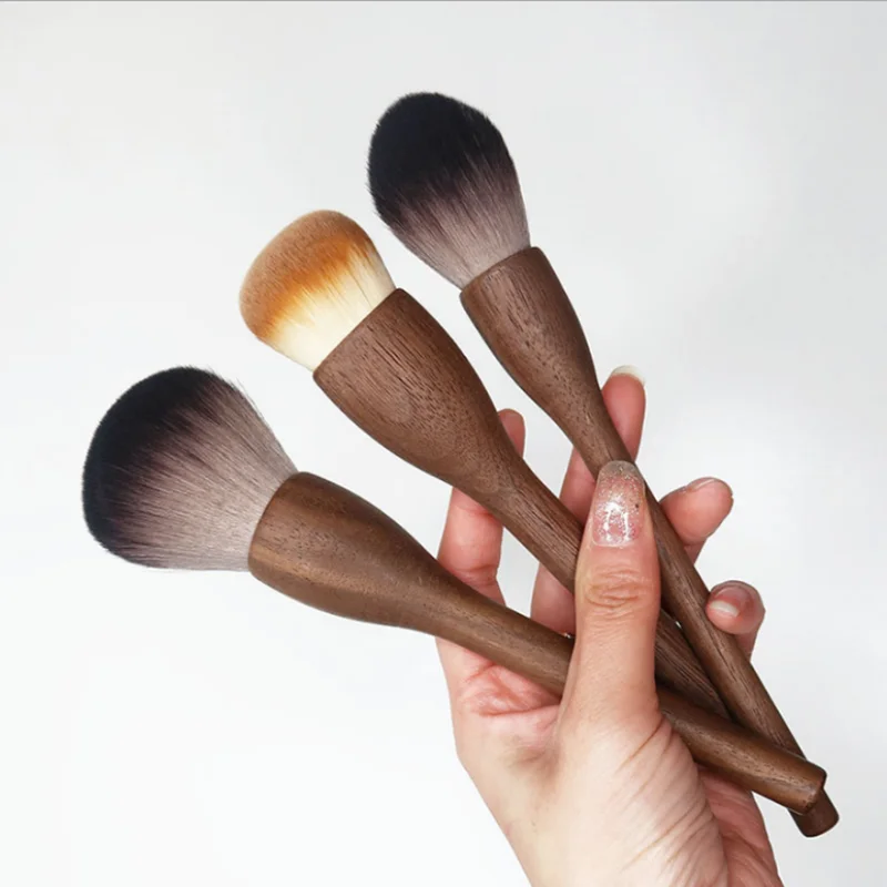 

Makeup Brush Wood Walnut Large Retro Powder Brushes Honey Loose Super Soft Beauty Gift For Girlfriend Make Up Tool