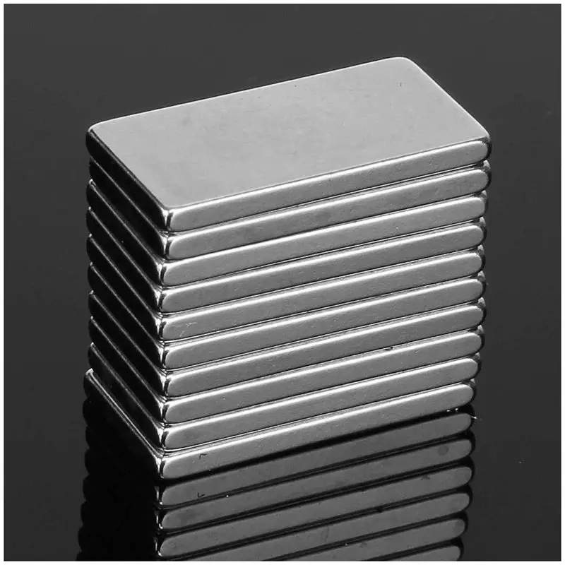 20x N52 Strong neodymium magnets Square block magnet 20x10x2mm Silver