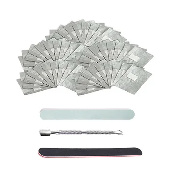

204 Pcs/set Nail Tool Unloading Nail Cotton Tin Foil & Nail Files & Nail Posher
