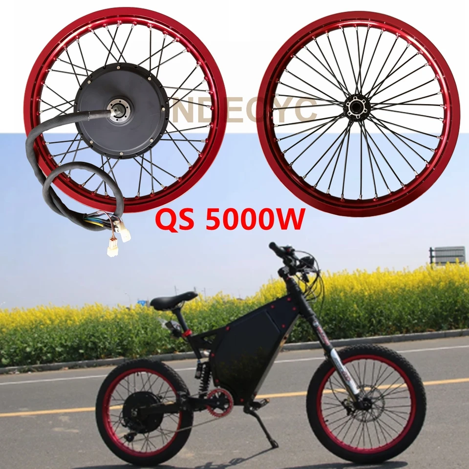 Kit Roue Moteur Arrière Vélo électrique 72V 5000W - Pour VAE 20/24/26 Pouces - Neuf