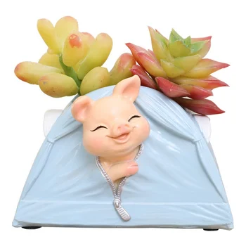 

Cute Flowerpot Camping Diary Flower Pot Tent Household Decorative Garden Supplies Flower Pot Planter Home Decor