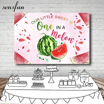 

Sensfun Watermelon Party Birthday Backdrops For Photo Studio Pink Baby Shower 1st Birthday Party Photography Backgrounds Custom