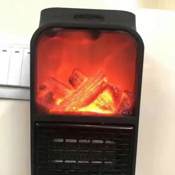 

Useful Small Heater Portable Flame Electric Space Heater With Remote Control Personal Winter Warmer For Home/Office Use EU Plug