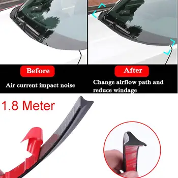 

1.8M Rubber Car Front Hood Windshield Seal Strip Moulding Wind Deflector Trim Universal Decorative Stickers Seal Strip