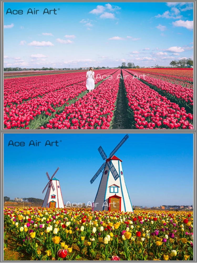 

5d Diy Diamond Painting Amsterdam Landscape Scenery Cross Stitch Kit Mosaic Art Dutch Tulip flower Windmill For Home Decoration