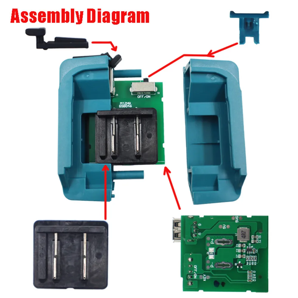 

Practical Battery Adapter Lithium Battery USB Device Power Supply Converter for BL1021 BL1041 BL1016