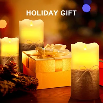 

3PCS Christmas Realistic Flickering Flameless LED Candle Light With Remote Control Home Bars Hotels Festivial Party Decors