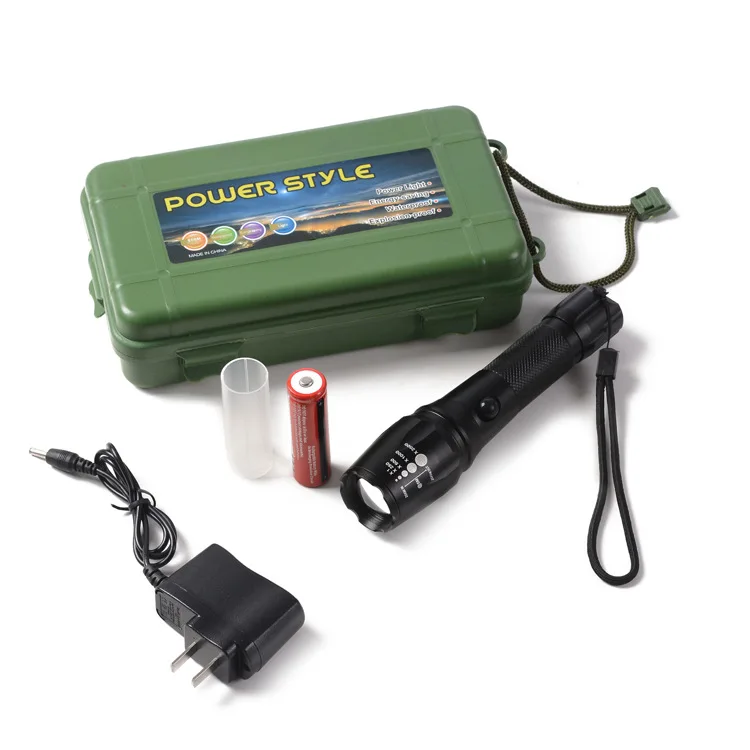 

Power Torch Charging Defensive Flashlight New Style LED Flashlight Rotating Zoom Long Shots Flashlight Suit Wholesale