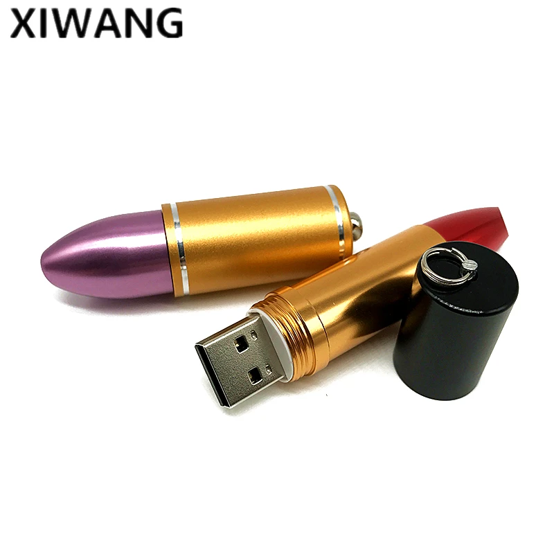 Флеш-карта памяти 64 ГБ USB 2,0 8 ГБ Usb флэш-накопитель 128 ГБ 32 ГБ флеш-накопитель 128 ГБ металлическая губная помада высокоскоростной подарок для девочки Флешка 16 Гб